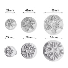 Load image into Gallery viewer, 3pc Snowflake Plunger Fondant Cutter Style 2
